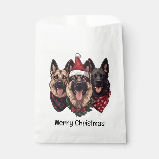 Vrolijk kerstfeest Duitse herdershonden Bedankzakje (Voorkant)