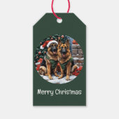 Vrolijk kerstfeest Duitse herdershonden Cadeaulabel (Voorkant)