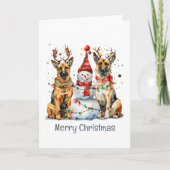 Vrolijk kerstfeest Duitse herdershonden Feestdagen Kaart (Voorkant)