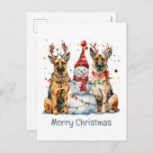 Vrolijk kerstfeest Duitse herdershonden Feestdagenkaart (Voorkant / Achterkant)