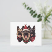 Vrolijk kerstfeest Duitse herdershonden Feestdagenkaart (Staand voorkant)