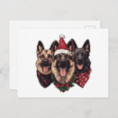 Vrolijk kerstfeest Duitse herdershonden Feestdagenkaart (Voorkant / Achterkant)