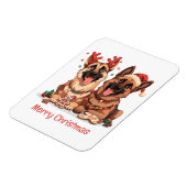 Vrolijk kerstfeest Duitse herdershonden Magneet (Linkerzijde)