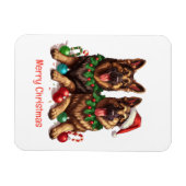 Vrolijk kerstfeest Duitse herdershonden Magneet (Horizontaal)
