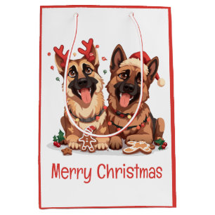 Vrolijk kerstfeest Duitse herdershonden Medium Cadeauzakje