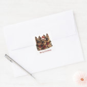 Vrolijk kerstfeest Duitse herdershonden Vierkante Sticker (Envelop)