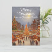 Vrolijk kerstfeest Duitse markt Greetings Kitsch Feestdagenkaart (Staand voorkant)