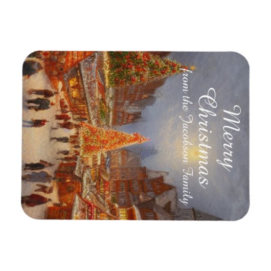 Vrolijk kerstfeest Duitse markt Greetings Kitsch Magneet (Horizontaal)