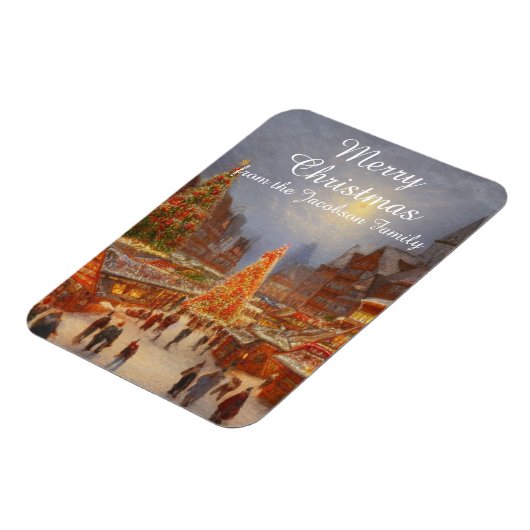 Vrolijk kerstfeest Duitse markt Greetings Kitsch Magneet (Linkerzijde)