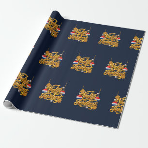 Vrolijk Kerstfeest Dutch Goud Kerstcadeau Papier