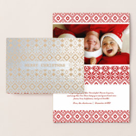 Vrolijk kerstfeest Echte Folie Luxe Aangepaste fot Kaarten