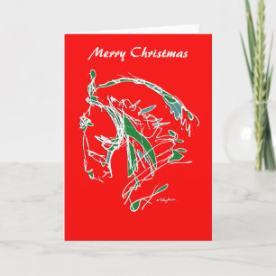 Vrolijk Kerstfeest Edel Gezicht Kaart Rood