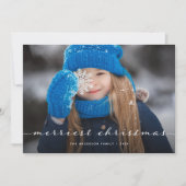 vrolijk kerstfeest | Een foto Elegant Script Overl Feestdagenkaart (Voorkant)