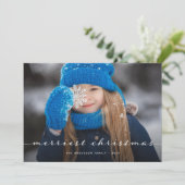 vrolijk kerstfeest | Een foto Elegant Script Overl Feestdagenkaart (Staand voorkant)