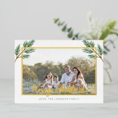 Vrolijk kerstfeest Een foto Twijndraden Folie Feestdagenkaart (Staand Voorkant)