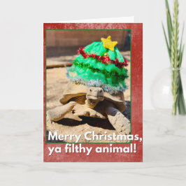 Vrolijk kerstfeest een smerig dier Sarcastische sc Kaart