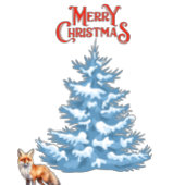 Vrolijk Kerstfeest Een Vos Wandelen in de Sneeuw Feestdagen Kaart