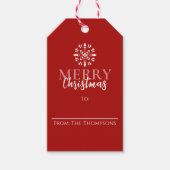 Vrolijk kerstfeest Eenvoudig Cute Red Elegant Stri Cadeaulabel (Voorkant)
