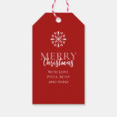 Vrolijk kerstfeest Eenvoudig Cute Red Elegant Stri Cadeaulabel (Voorkant)
