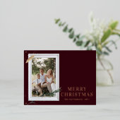 Vrolijk kerstfeest Eenvoudig elegant foto Lijst Mo Folie Feestdagen Briefkaart (Staand Voorkant)