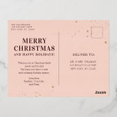 Vrolijk kerstfeest Eenvoudig elegant foto Lijst Mo Folie Feestdagen Briefkaart (Achterkant)