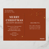 Vrolijk kerstfeest Eenvoudig elegant foto Lijst Mo Folie Feestdagen Briefkaart (Achterkant)