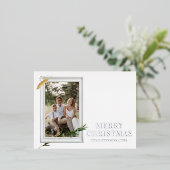 Vrolijk kerstfeest Eenvoudig elegant foto Lijst Mo Folie Feestdagen Briefkaart (Staand Voorkant)