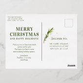 Vrolijk kerstfeest Eenvoudig elegant foto Lijst Mo Folie Feestdagen Briefkaart (Achterkant)