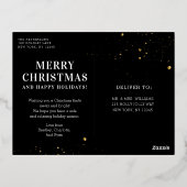 Vrolijk kerstfeest Eenvoudig elegant foto Lijst Mo Folie Feestdagen Briefkaart (Achterkant)