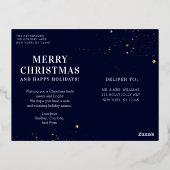 Vrolijk kerstfeest Eenvoudig elegant foto Lijst Mo Folie Feestdagen Briefkaart (Achterkant)