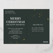 Vrolijk kerstfeest Eenvoudig elegant foto Lijst Mo Folie Feestdagen Briefkaart (Achterkant)