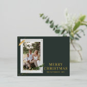 Vrolijk kerstfeest Eenvoudig elegant foto Lijst Mo Folie Feestdagen Briefkaart (Staand Voorkant)
