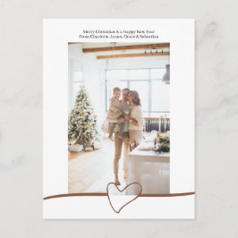 Vrolijk kerstfeest Eenvoudig elegant hart op maat Feestdagenkaart