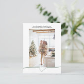 Vrolijk kerstfeest Eenvoudig elegant hart op maat Feestdagenkaart (Staand voorkant)