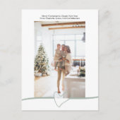 Vrolijk kerstfeest Eenvoudig elegant hart op maat Feestdagenkaart (Voorkant)