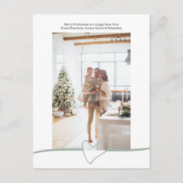 Vrolijk kerstfeest Eenvoudig elegant hart op maat Feestdagenkaart