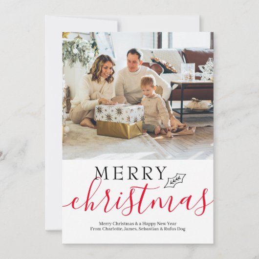 Vrolijk kerstfeest Eenvoudig elegant persoonlijk Feestdagenkaart (Voorkant)