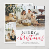 Vrolijk kerstfeest Eenvoudig elegant persoonlijk Feestdagenkaart (Voorkant / Achterkant)