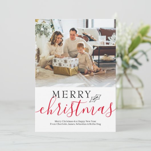 Vrolijk kerstfeest Eenvoudig elegant persoonlijk Feestdagenkaart (Staand voorkant)