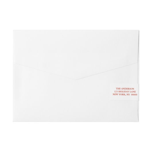 Vrolijk kerstfeest, eenvoudig handschrift omwikkelbaar adreslabel (Achterkant)