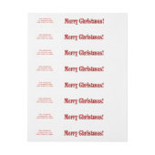 Vrolijk kerstfeest, eenvoudig handschrift omwikkelbaar adreslabel (Vel)