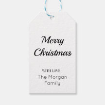 Vrolijk kerstfeest eenvoudig minimal cadeau label