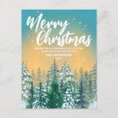 Vrolijk kerstfeest Eenvoudig Modern wit script vak Briefkaart (Voorkant)