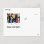 Vrolijk Kerstfeest eenvoudig script familiefoto Feestdagenkaart (Achterkant)
