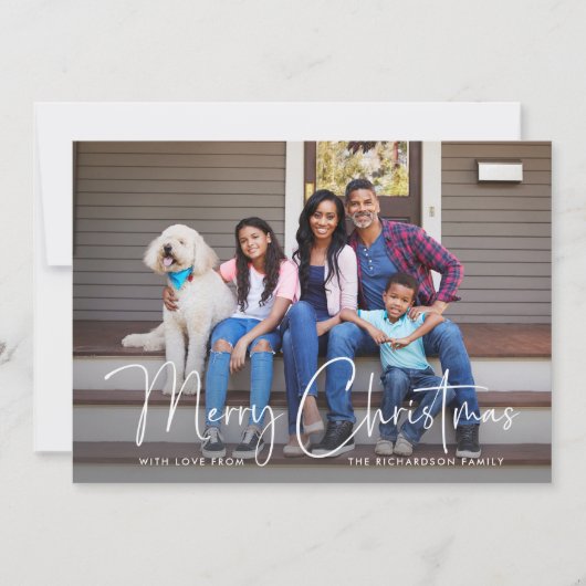 Vrolijk kerstfeest | Eenvoudig script voor meerder Feestdagenkaart (Voorkant)