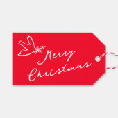 VROLIJK KERSTFEEST Eenvoudige Duif CUSTOM Cadeaulabel (Voorkant (Horizontaal))