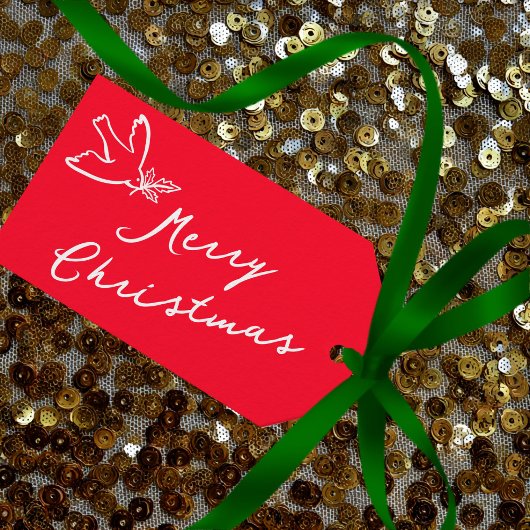 VROLIJK KERSTFEEST Eenvoudige Duif CUSTOM Cadeaulabel