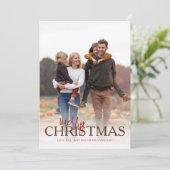 Vrolijk kerstfeest Eenvoudige foto Elegant Neutral Feestdagenkaart (Staand voorkant)