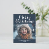 Vrolijk kerstfeest Eenvoudige foto Modern Feestdagenkaart (Staand voorkant)