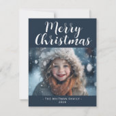 Vrolijk kerstfeest Eenvoudige foto Modern Feestdagenkaart (Voorkant)
